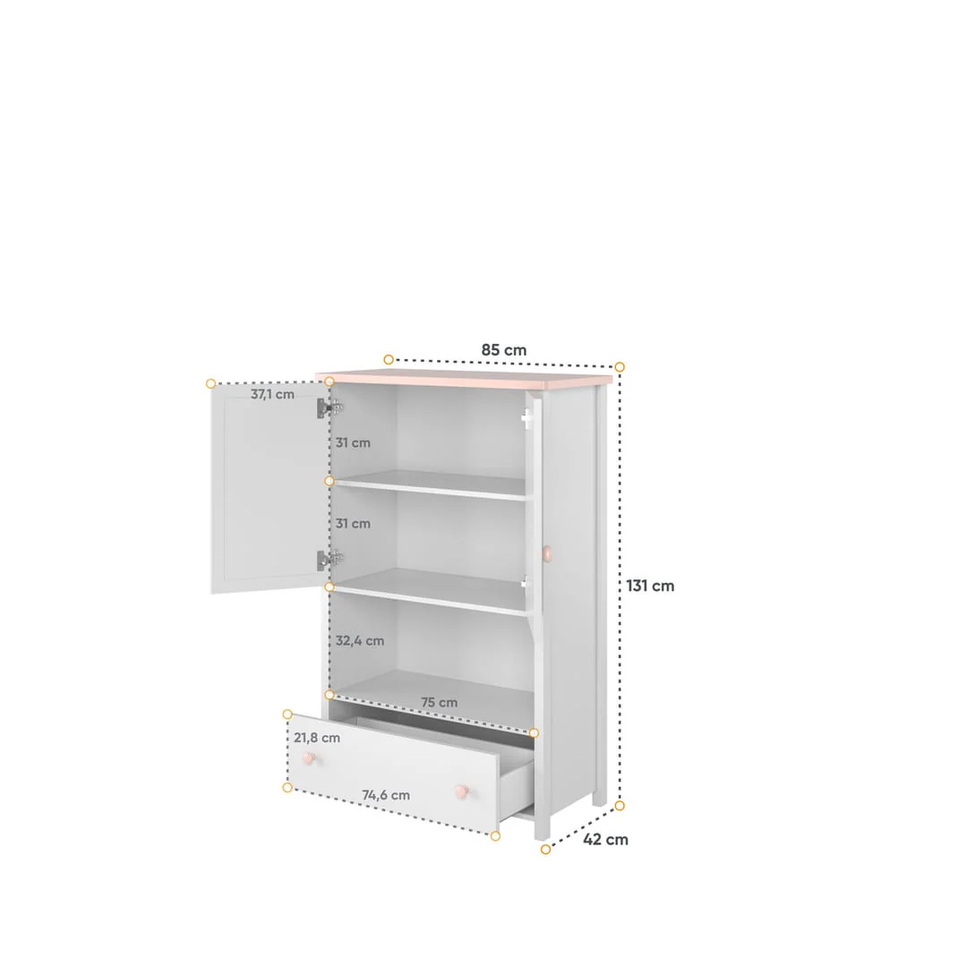 Luna LN-11 Sideboard Cabinet 85cm - Image 3