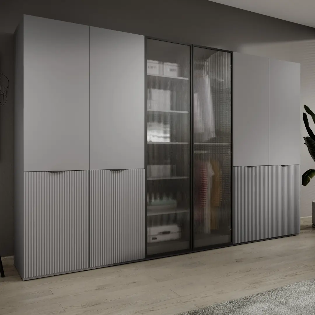 Lund Hinged Door Wardrobe 101cm [Flutes] - Image 10