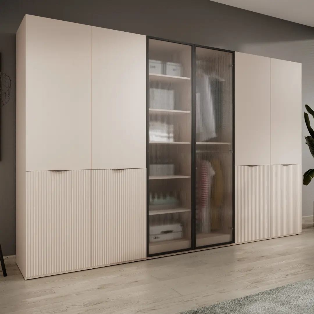 Lund Hinged Door Wardrobe 101cm [Flutes] - Image 13