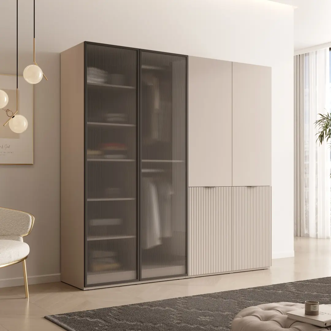 Lund Hinged Door Wardrobe 101cm [Flutes] - Image 4