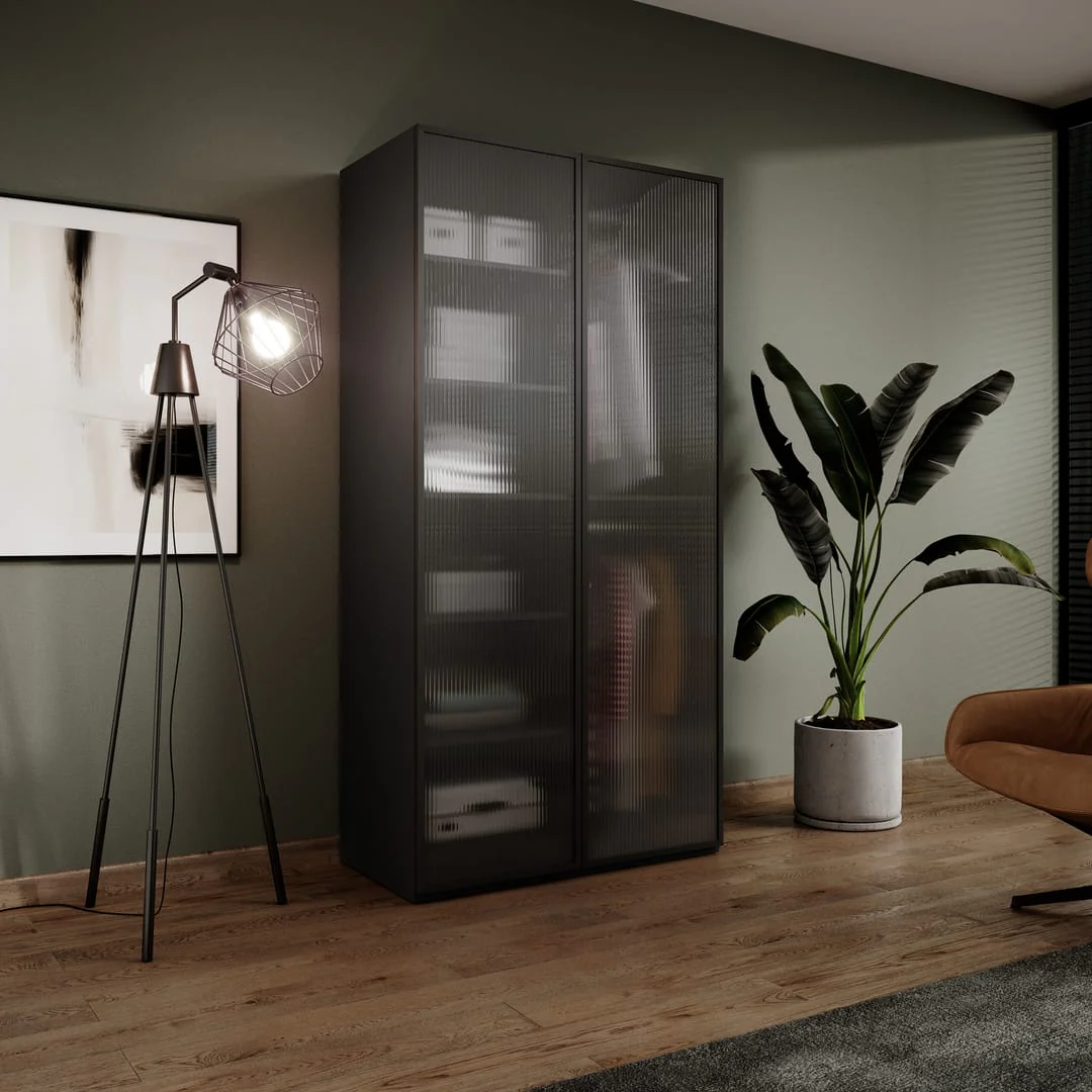 Lund Hinged Door Wardrobe 101cm [Flutes] - Image 5
