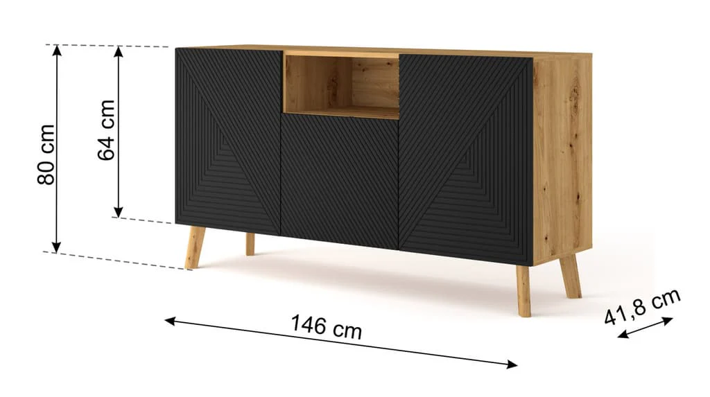 Luxi Sideboard Cabinet 146cm - Image 3