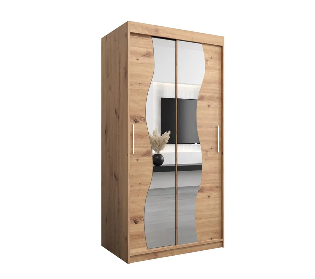 Madrid Sliding Door Wardrobe 100cm - Image 2