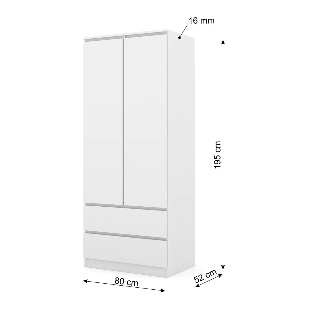 Maja Hinged Door Wardrobe 80cm - Image 4