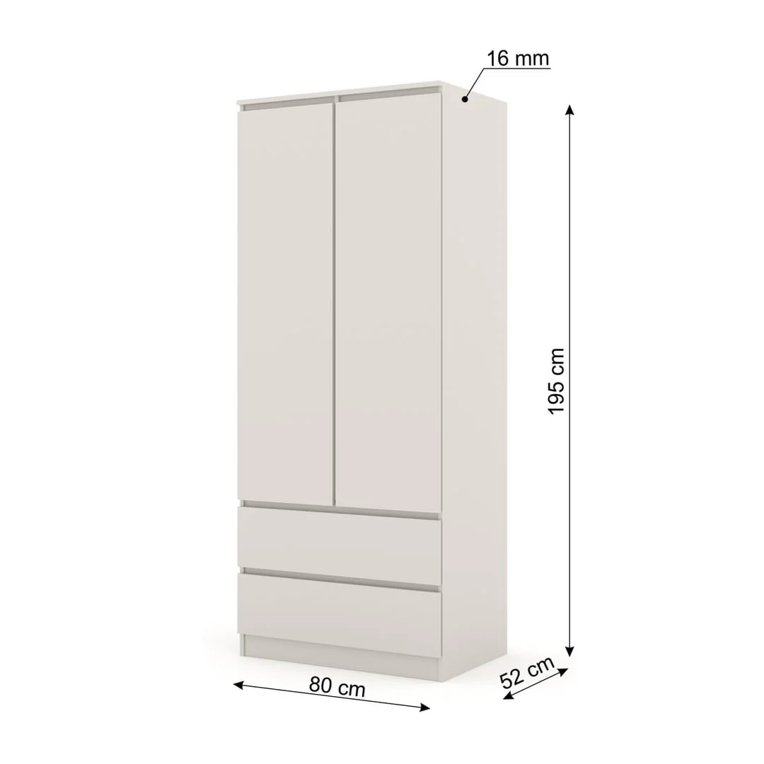 Maja Hinged Door Wardrobe 80cm - Image 9