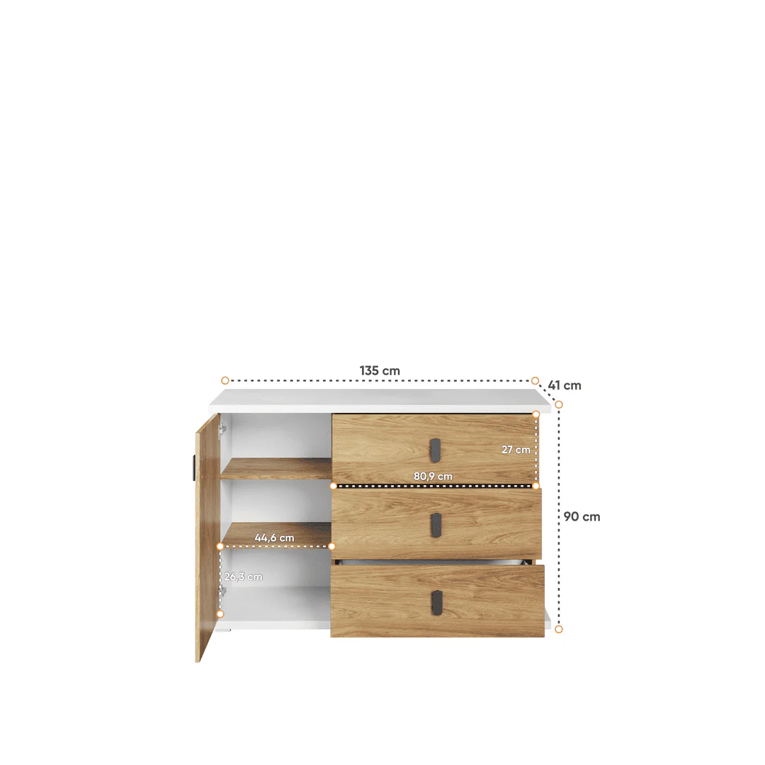 Massi MS-05 Sideboard Cabinet 135cm - Image 3