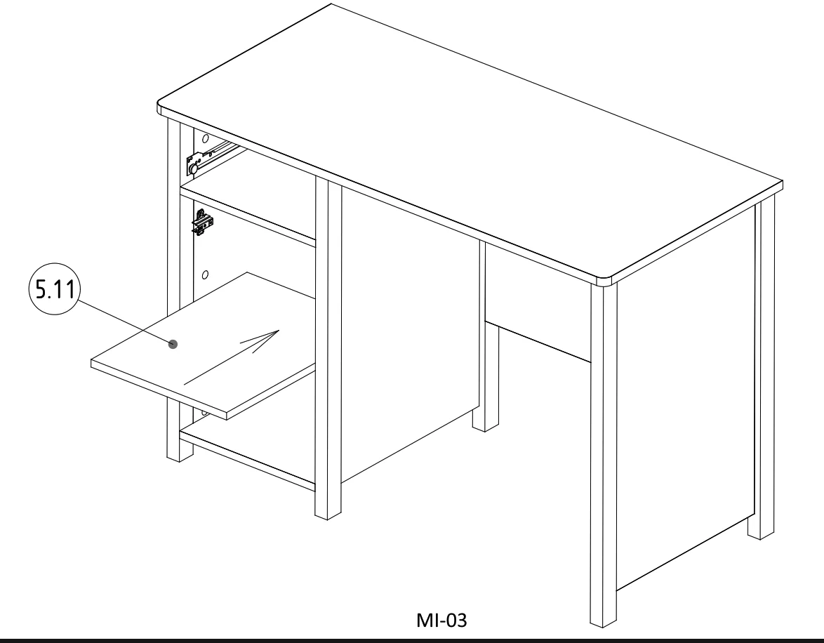 Mia MI-03 Computer Desk 110cm - Image 3