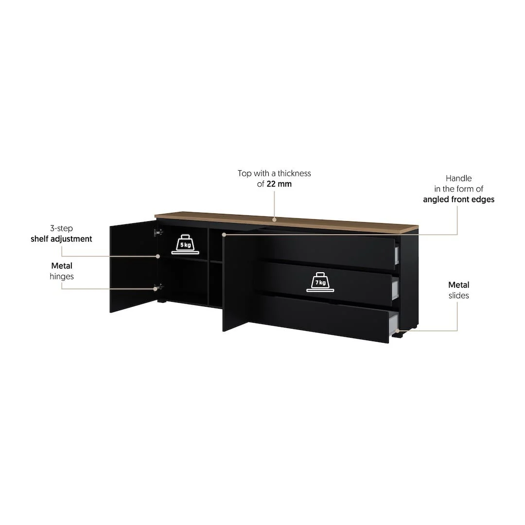 Modo Sideboard Cabinet 200cm - Image 4