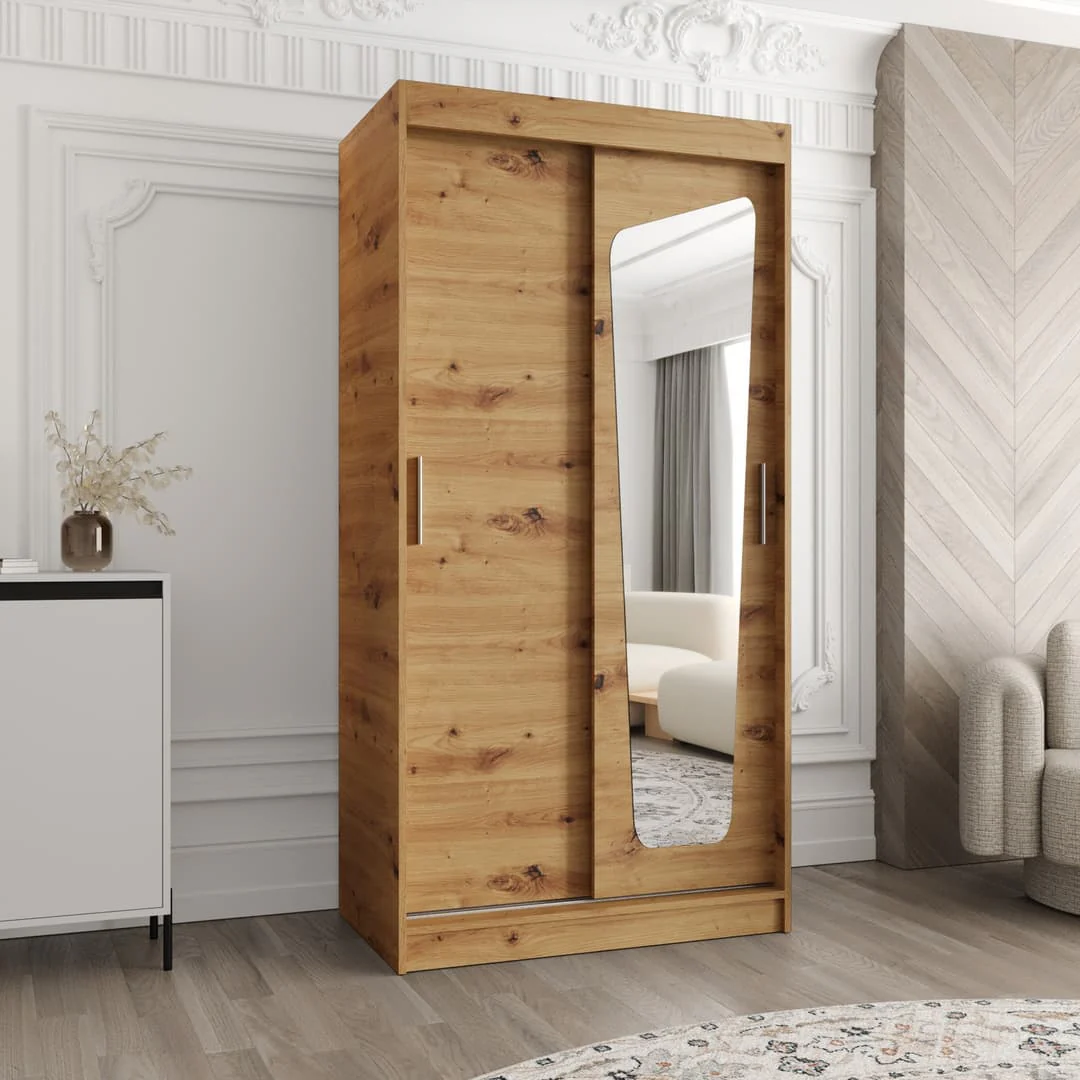 Moka Sliding Door Wardrobe 100cm - Image 5