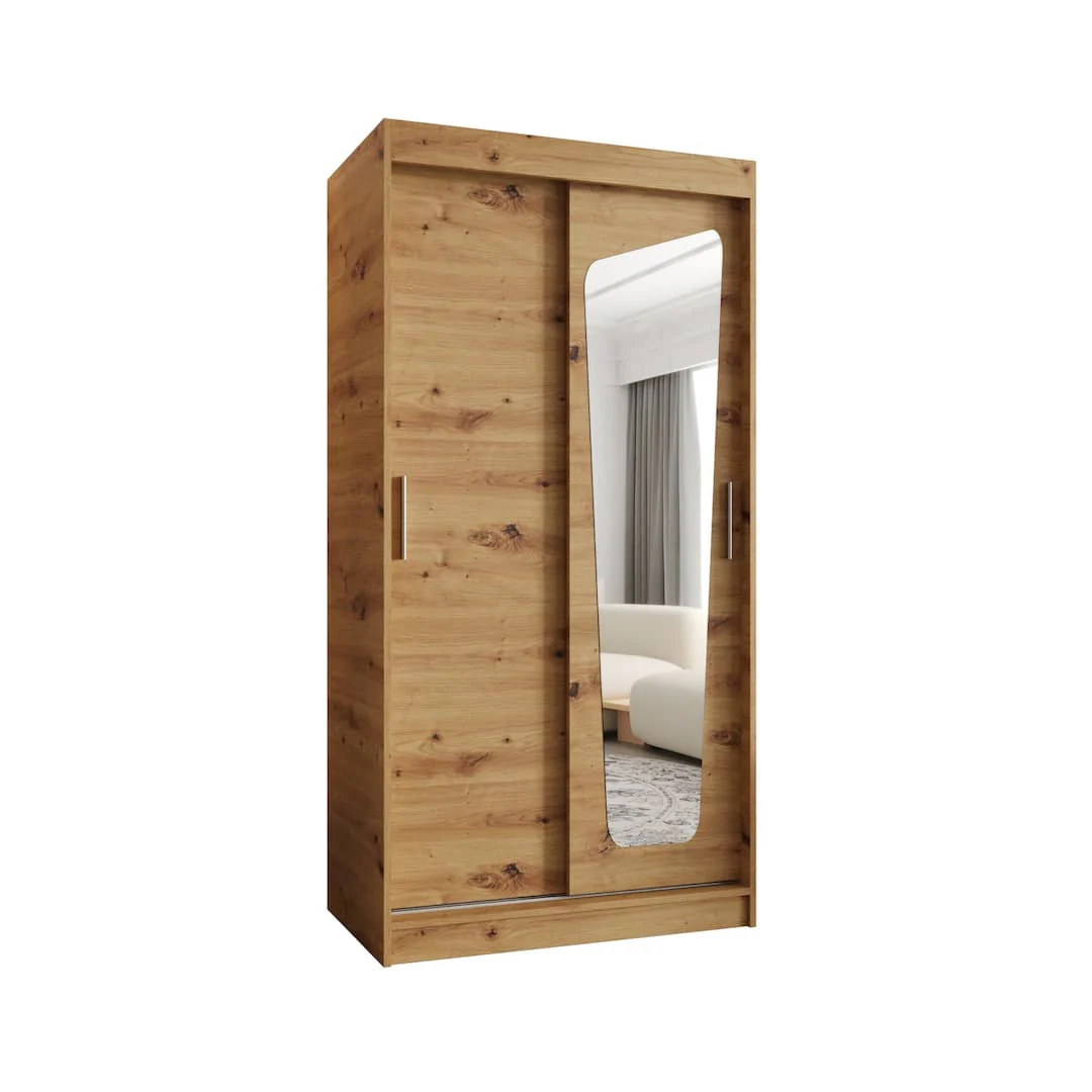 Moka Sliding Door Wardrobe 100cm - Image 6