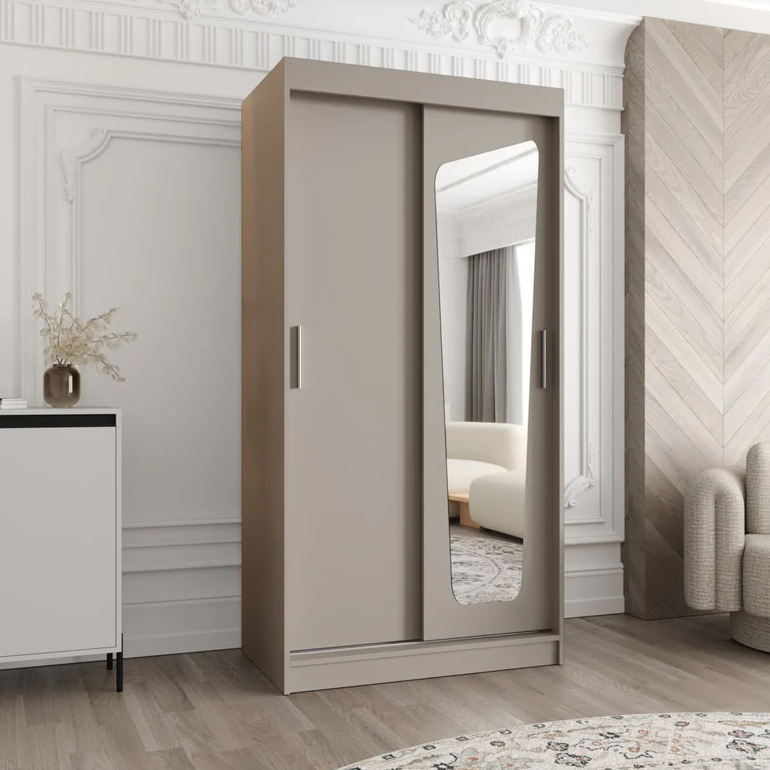 Moka Sliding Door Wardrobe 100cm - Image 9