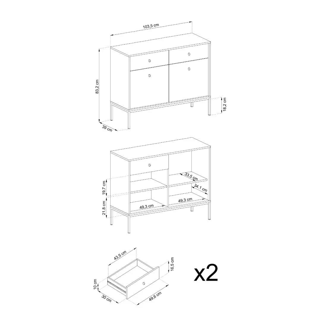 Mono Sideboard Cabinet 104cm - Image 14