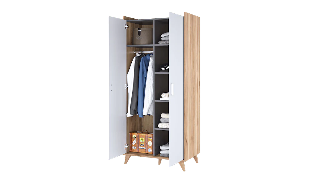 Mood MD-01 Hinged Wardrobe 85cm - Image 3