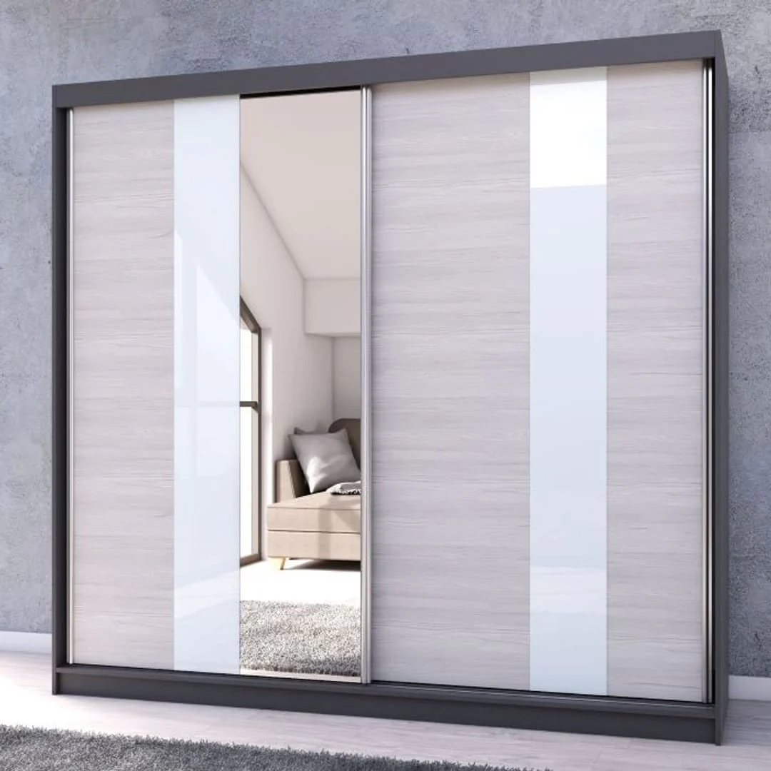 Multi 32 Sliding Mirror Door Wardrobe 233cm - Image 3