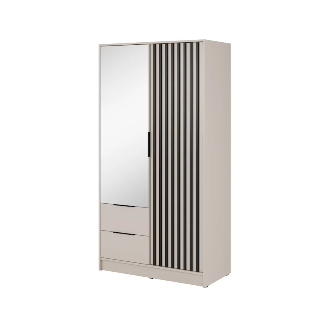 Nelly Hinged Door Wardrobe 105cm [Mirror] - Image 2