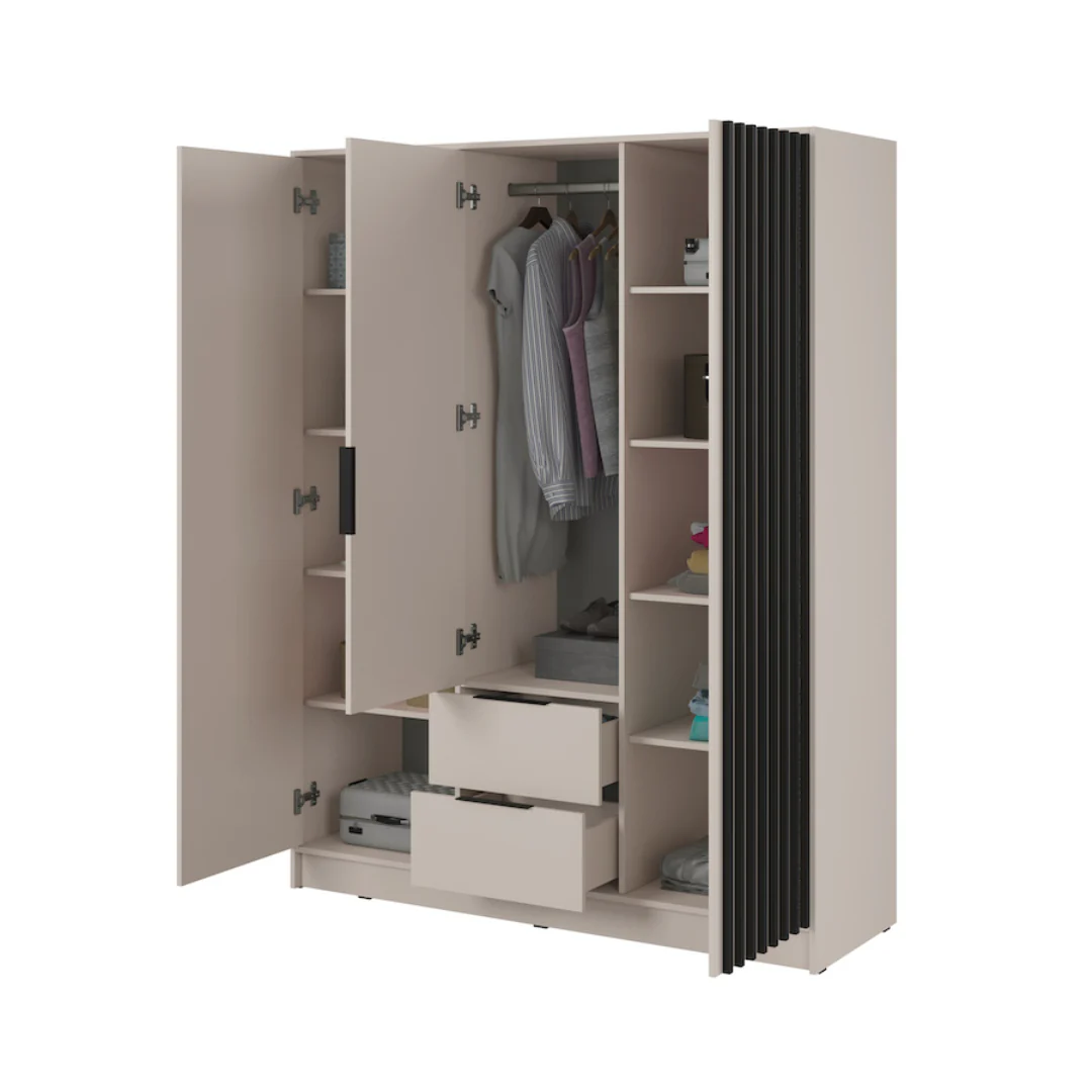 Nelly Hinged Door Wardrobe 155cm - Image 3