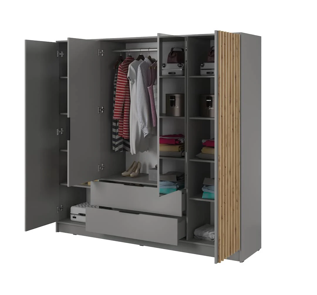 Nelly Hinged Door Wardrobe 206cm [Mirror] - Image 12