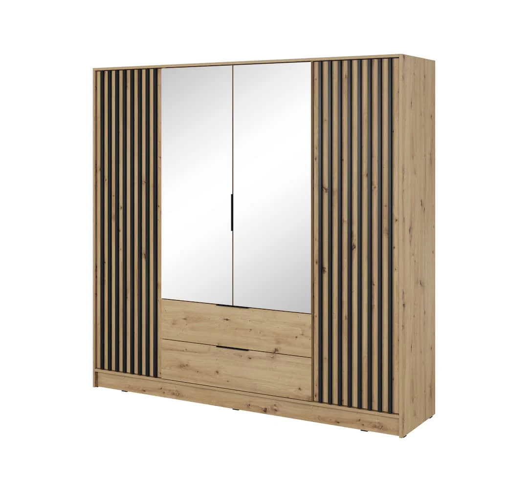 Nelly Hinged Door Wardrobe 206cm [Mirror] - Image 5