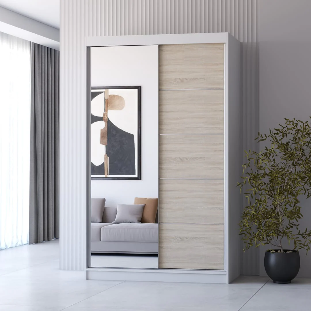 Neomi 05 Sliding Door Wardrobe 120cm - Image 2