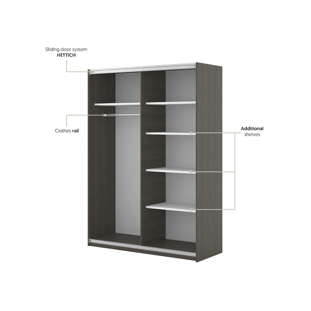 Niva Sliding Door Wardrobe 150cm - Image 4