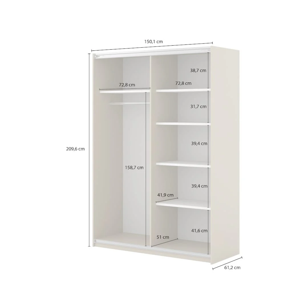 Niva Sliding Door Wardrobe 150cm - Image 9