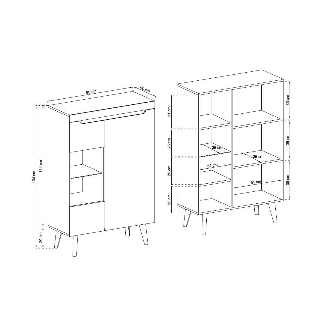 Nordi Display Cabinet 90cm - Image 6
