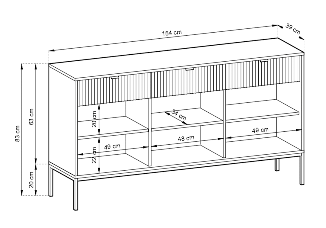 Nova Large Sideboard Cabinet 154cm - Image 31