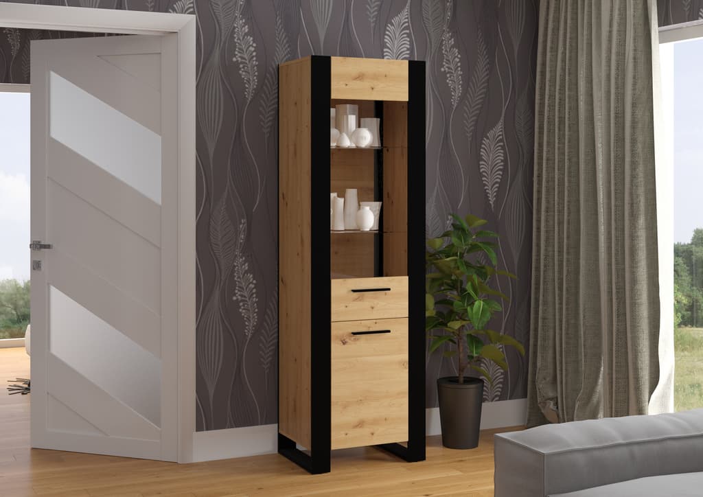 Nuka Tall Display Cabinet 58cm - Image 3