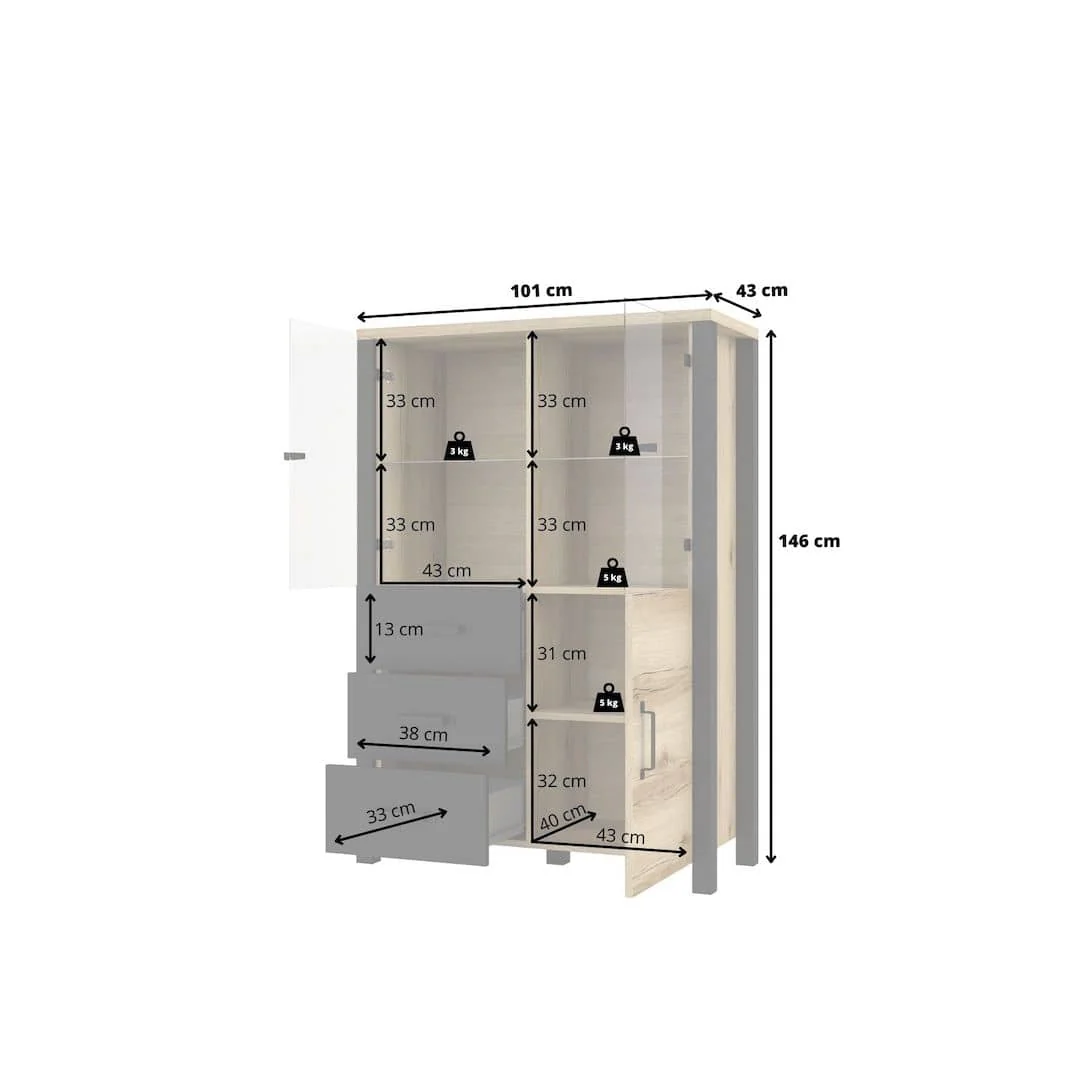 Olin 44 Display Cabinet 101cm - Image 5