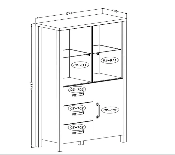Olin 44 Display Cabinet 101cm - Image 6