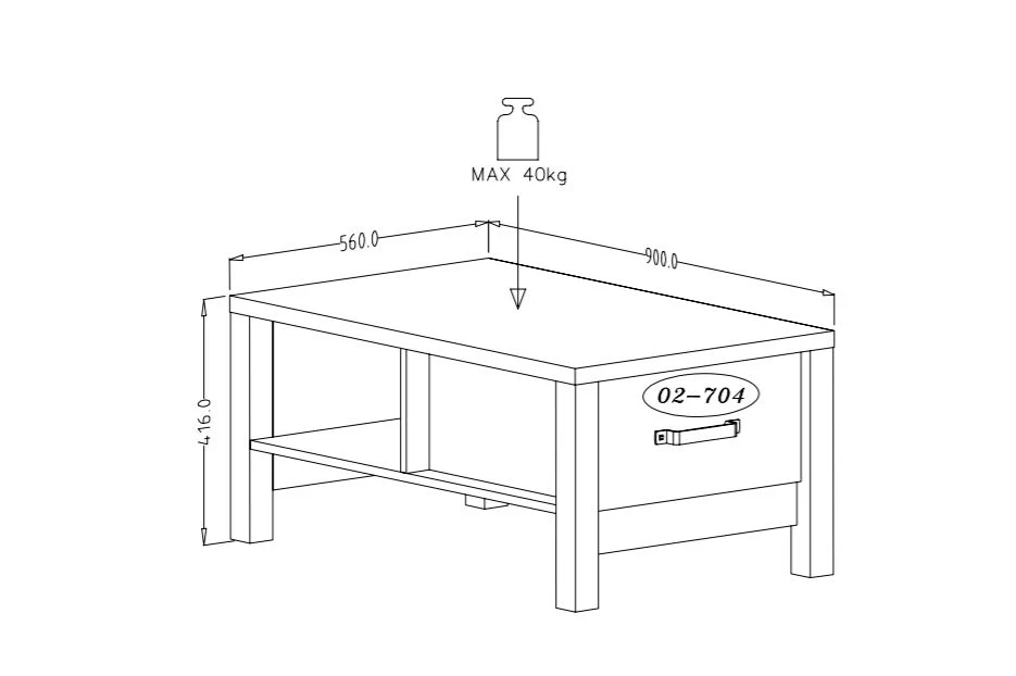 Olin 99 Coffee Table 90cm - Image 6