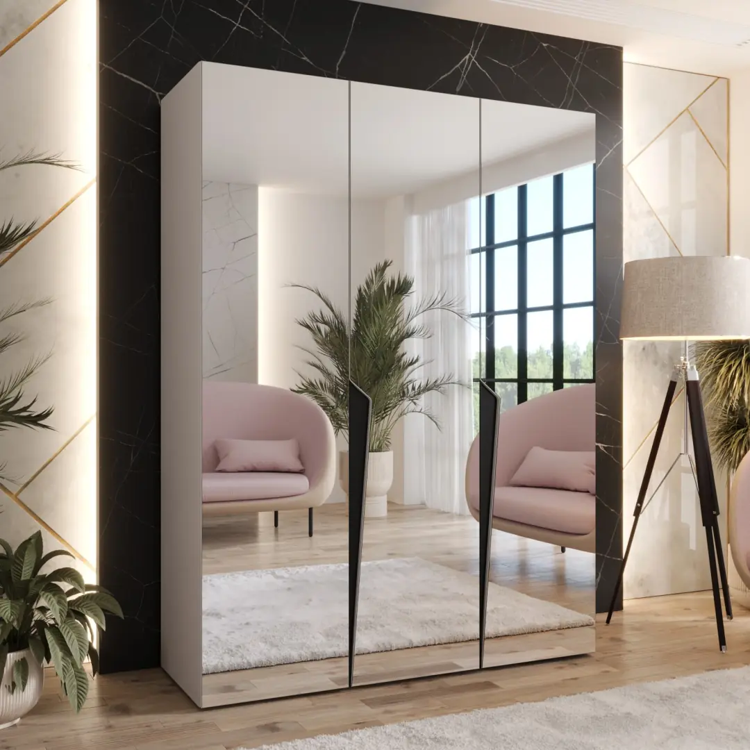 Piano III Hinged Door Wardrobe 150cm - Image 3