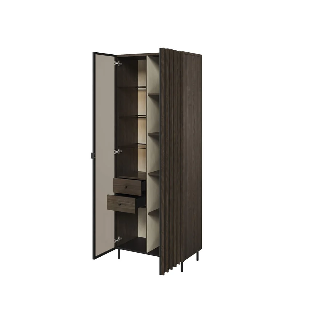 Piemonte PE-02 Tall Display Cabinet 73cm - Image 2