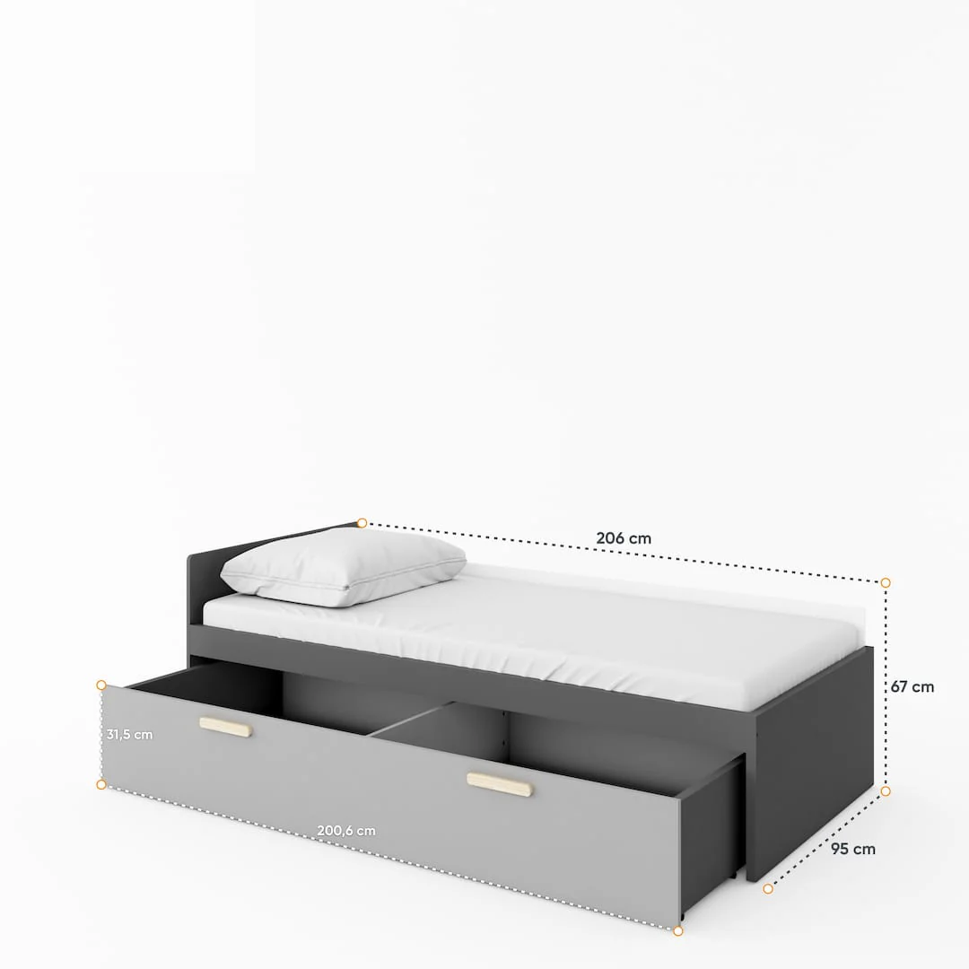Pok Bed with Drawer PO-13 + PO-15 - Image 3