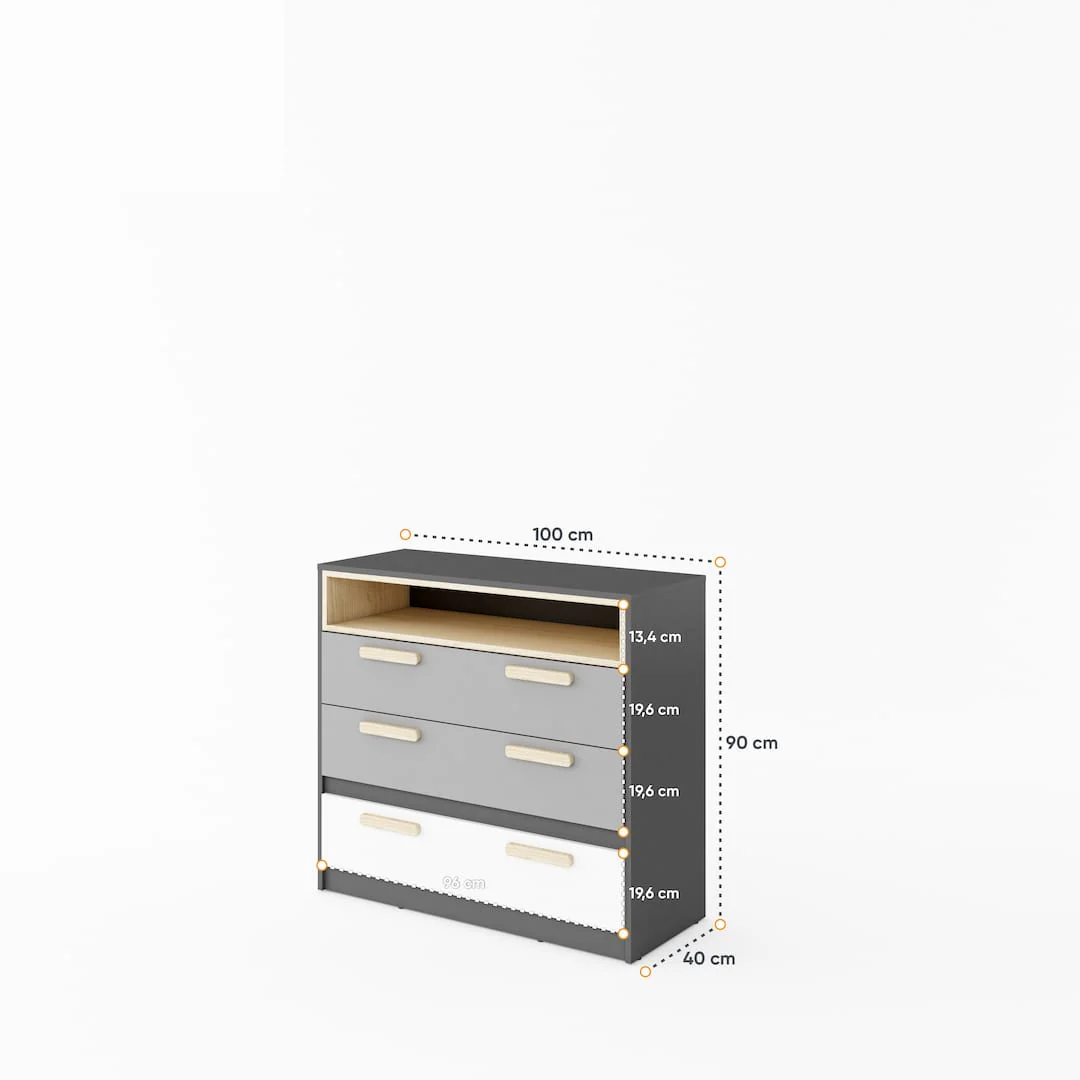 Pok PO-08 Chest of Drawers 100cm - Image 2