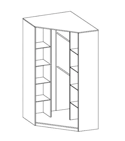 Pok PO-01 Corner Wardrobe 95cm - Image 4