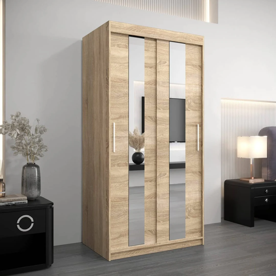 Pole Sliding Door Wardrobe 100cm - Image 14