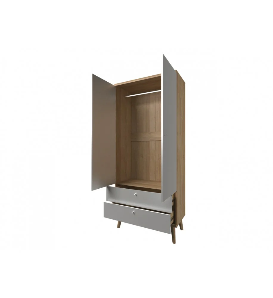 Primo Hinged Wardrobe 80cm - Image 2