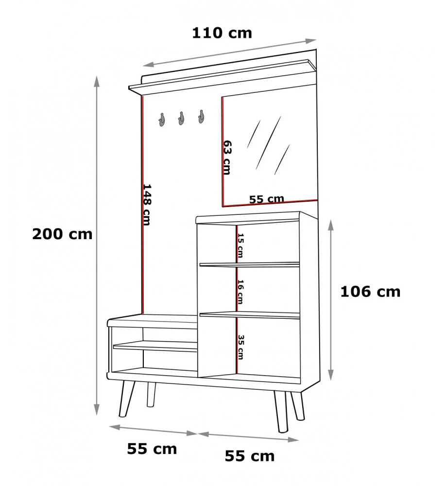 Primo Hallway Unit 110cm - Image 4