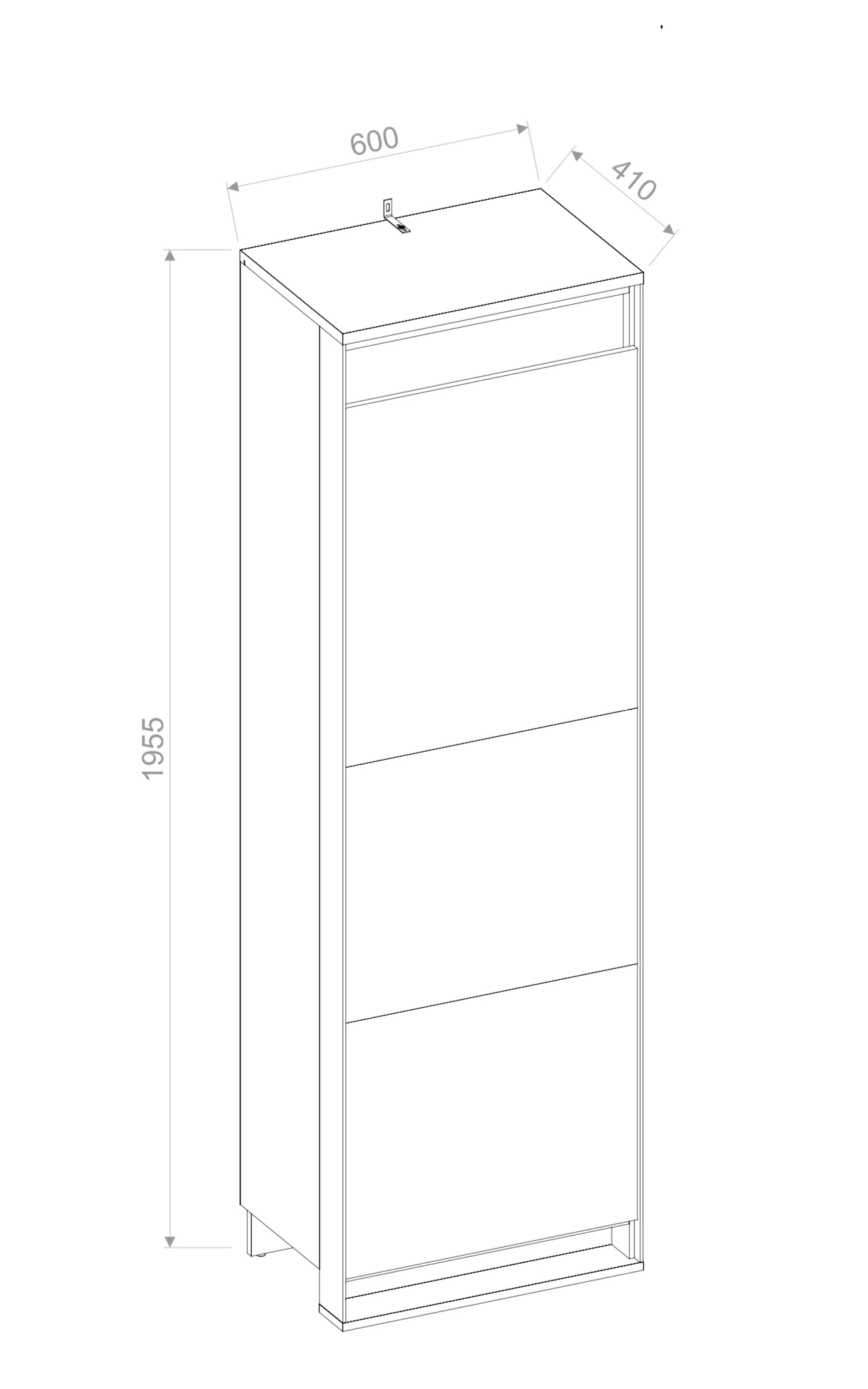 Quant QA-02 Hinged Door Wardrobe 60cm - Image 5