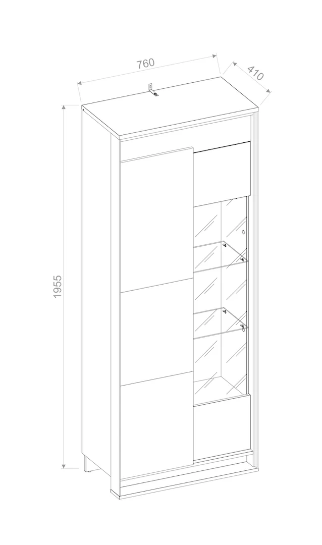 Quant QA-03 Tall Display Cabinet 76cm - Image 8