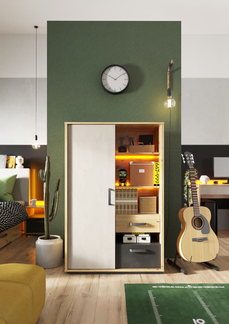 Qubic 05 Storage Cabinet 90cm with LED - Image 5