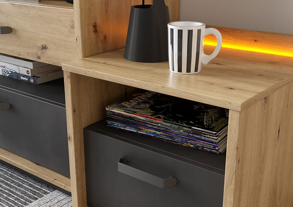 Qubic 10 Bedside Cabinet 45cm with LED - Image 3