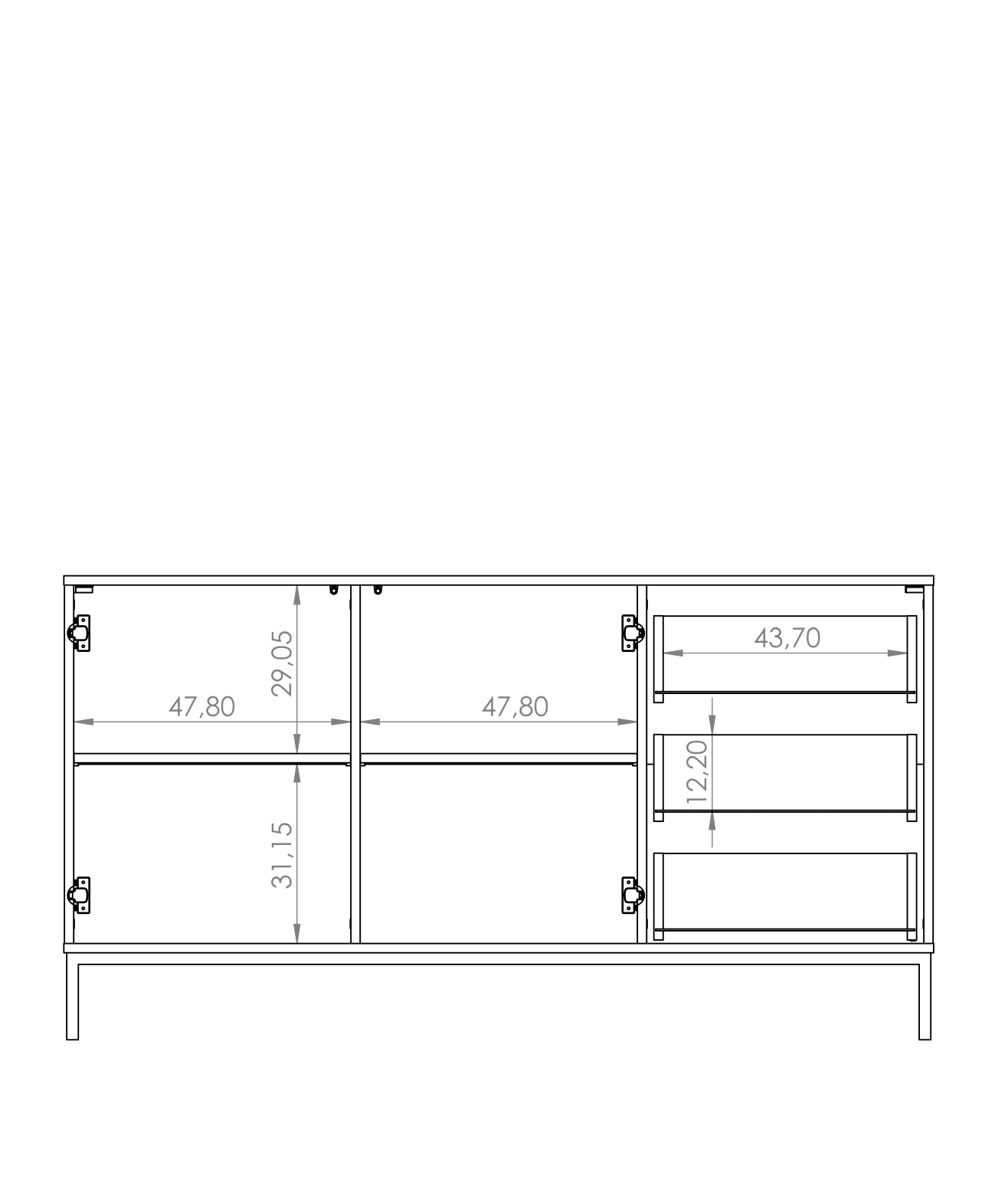 Querty 01 Sideboard Cabinet 150cm - Image 13
