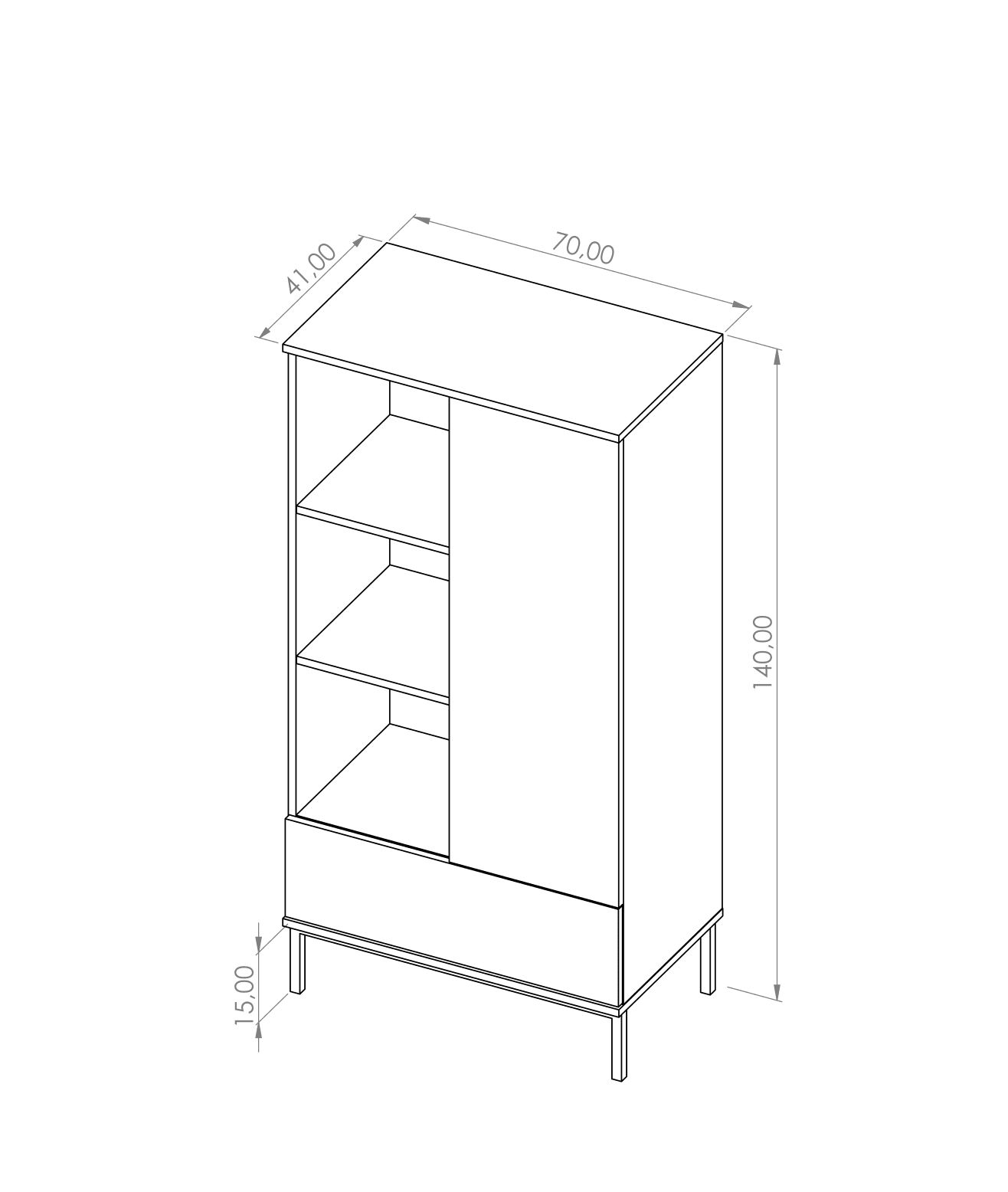 Querty 03 Highboard Cabinet 70cm - Image 11