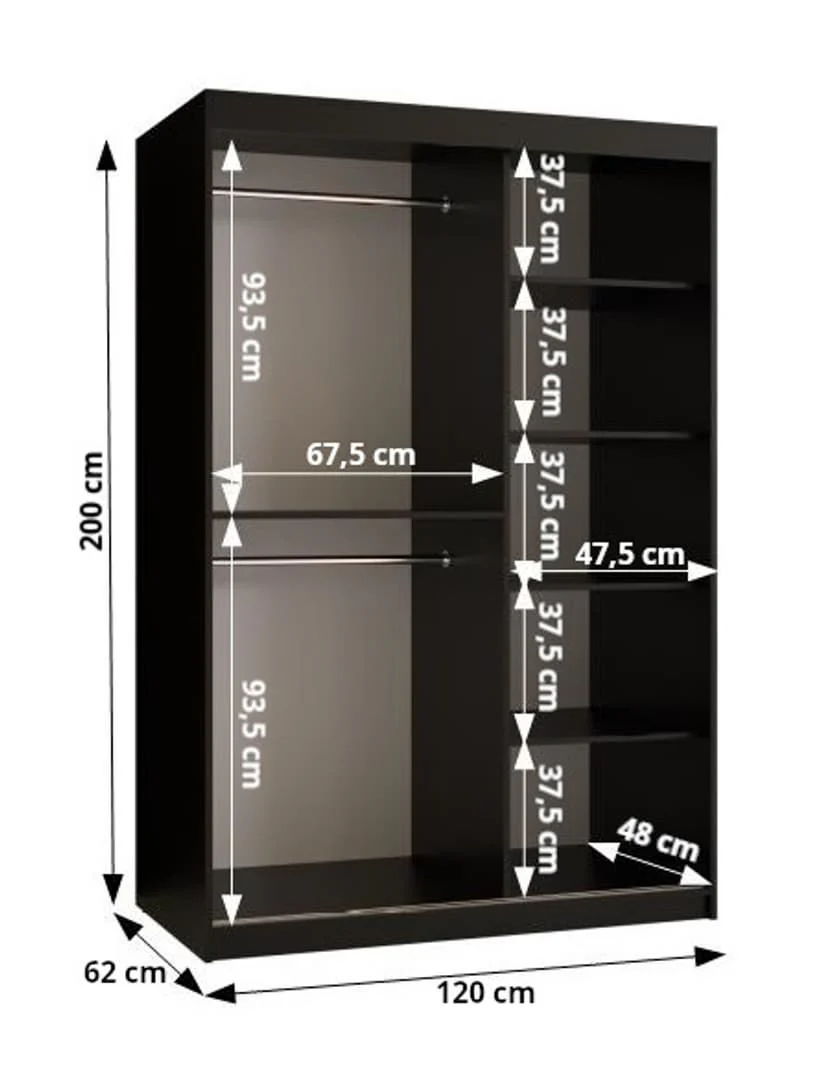 Ramiro I Sliding Door Wardrobe 120cm - Image 5
