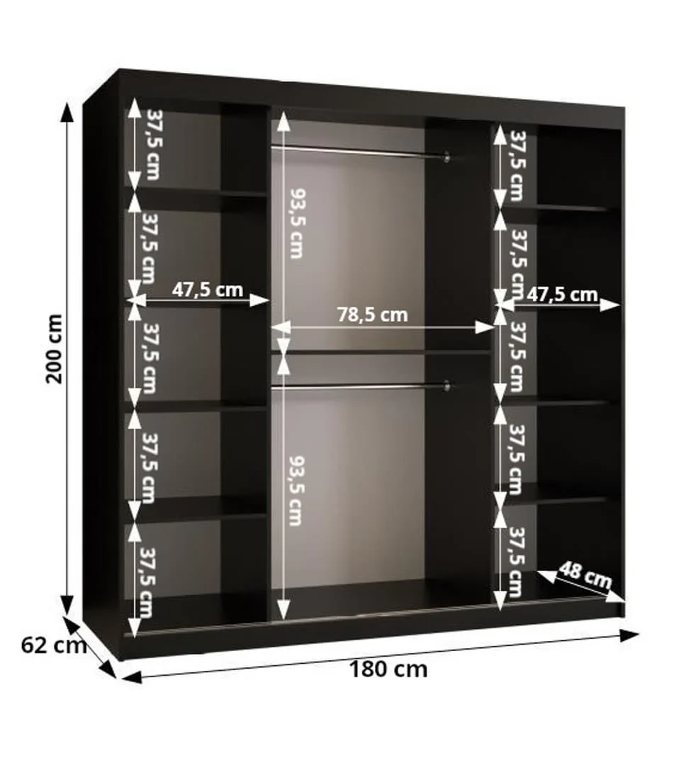 Ramiro I Sliding Door Wardrobe 180cm - Image 5
