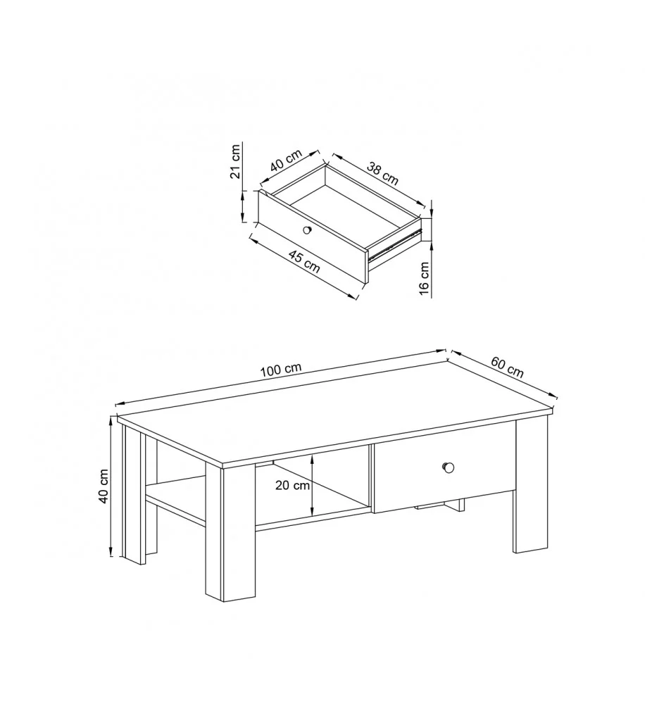 Rene Coffee Table 105cm - Image 2