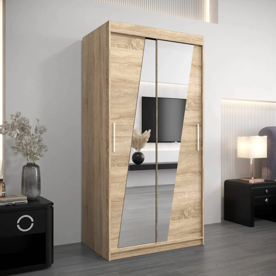 Rhomb Sliding Door Wardrobe 100cm - Image 13
