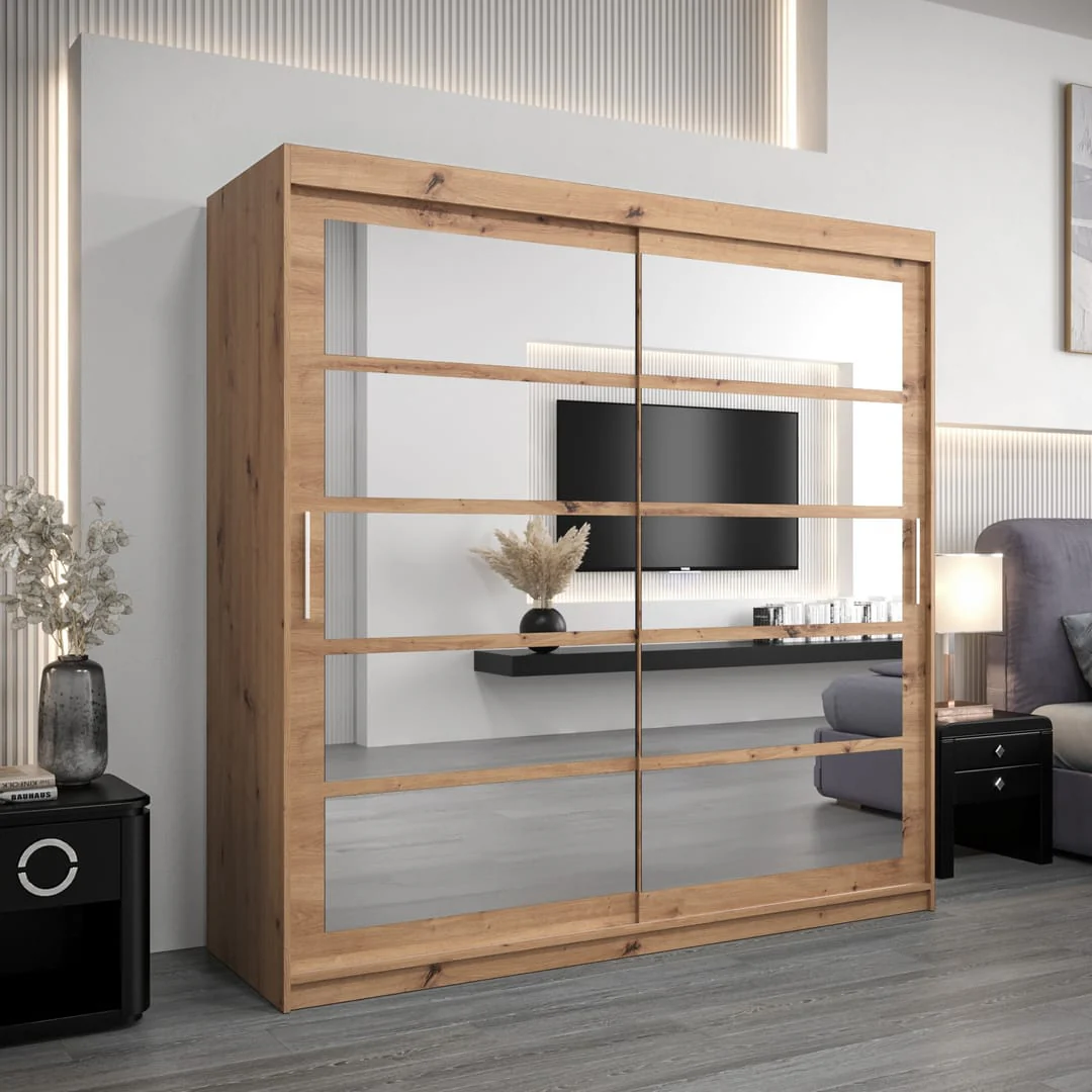 Roma II Sliding Door Wardrobe 200cm - Image 5